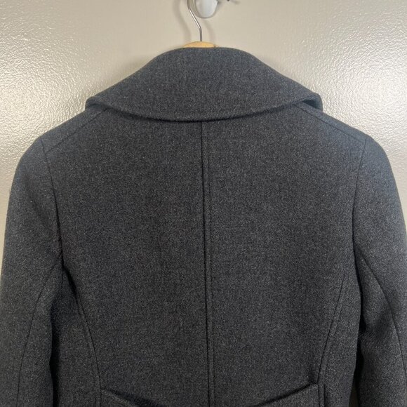 J. Crew Stadium Cloth Wool Pea Coat Size 2 Gray Nello Gori Double Breasted - Picture 8 of 12